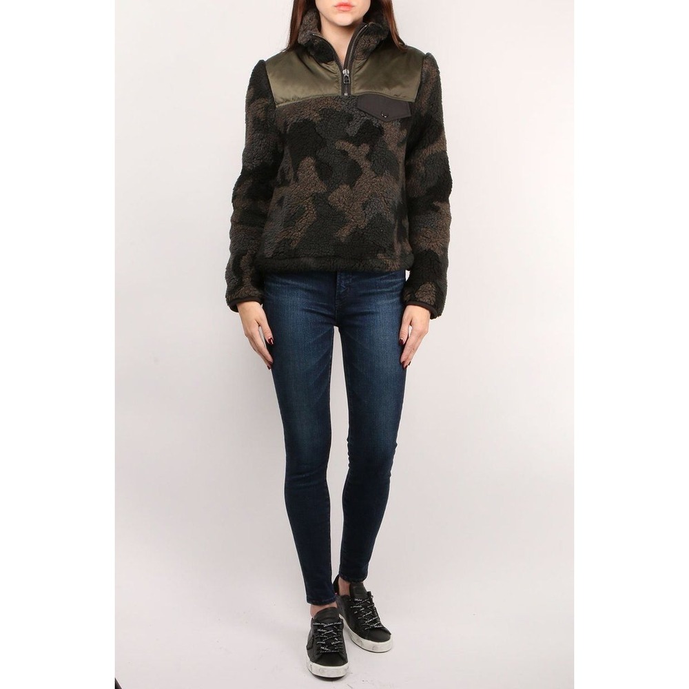 Veronica Beard Kylan Camo Sherpa Jacket Size XS